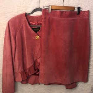 Vintage Danier Pink Two Piece Set Skirt and Jacket